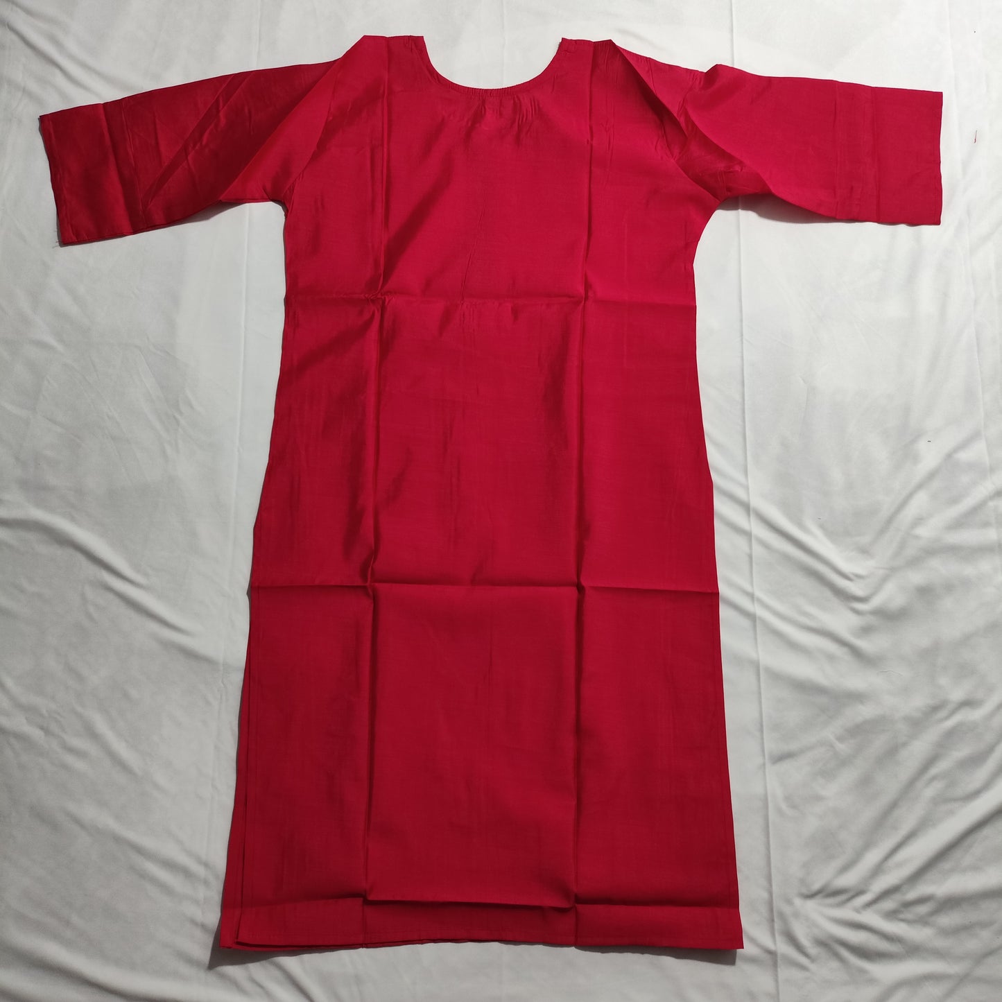 "Elegant Roman Silk Kurti with Embroidered Yoke – Festive & Everyday Charm"